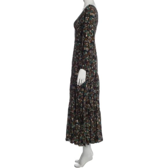 Rixo Circle Print Silk Blend Tiered Midi Dress Size Small - Picture 3 of 4